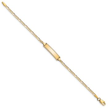 10k Yellow Gold Children's Figaro Link ID Bracelet