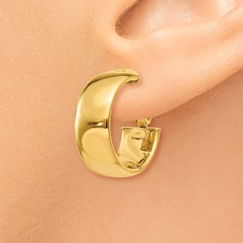14k Yellow Gold 3/4" Small Hoop Earrings