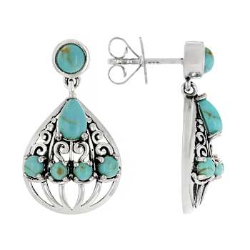 Turquoise Dangle Sterling Silver Earrings