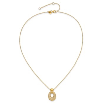 14K Yellow Gold Polished Diamond-cut 16-inch with 2.25-inch Extension Necklace