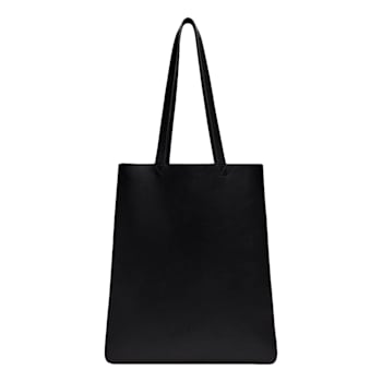 Fendi Roma Embossed Logo Black Calf Leather Large Shopping Tote Bag