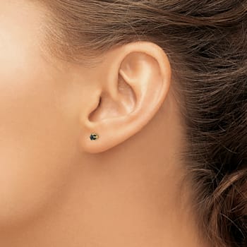 14K Yellow Gold 3mm Onyx Post Earrings