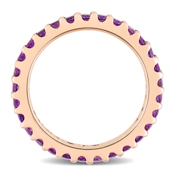 Amethyst 10K Rose Gold Eternity Ring 0.87ctw