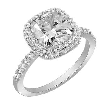 White Cubic Zirconia Platinum Over Sterling Silver Ring 4.68ctw