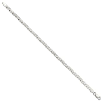 Sterling Silver Fancy Textured Reversible Braided Bracelet