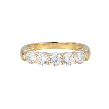 White Cubic Zirconia 18k Yellow Gold Over Sterling Silver Ring 2.03ctw