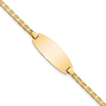 14k Yellow Gold Oval Mariner Link ID Bracelet