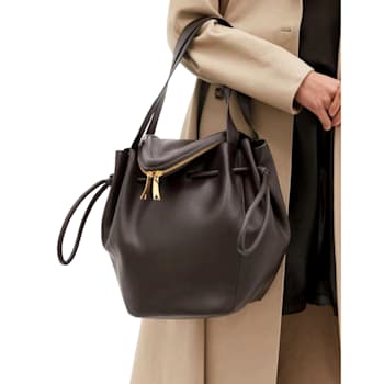 Bottega Veneta Beak Large Brown Calfskin Shoulder Bag