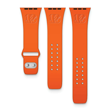 Gametime Cincinnati Bengals Debossed Silicone Apple Watch Band (38/40mm
M/L). Watch not included.
