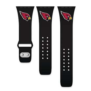 Gametime Arizona Cardinals Black Silicone Band fits Apple Watch (42/44mm
M/L). Watch not included.