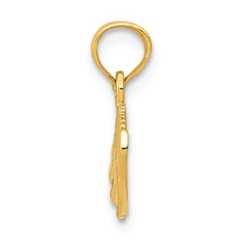 14k Yellow Gold Textured Alligator Pendant