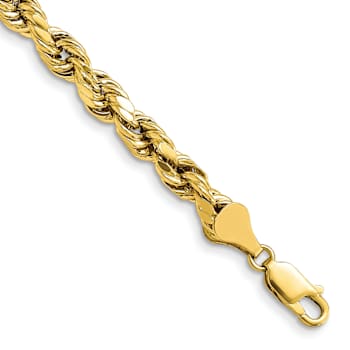 10k Yellow Gold 5.5mm Diamond-Cut Rope Link Bracelet
