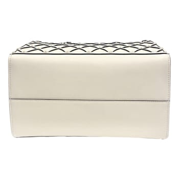 Valentino Garavani Beehive Lattice Ivory Studded Leather Crossbody Tote Bag