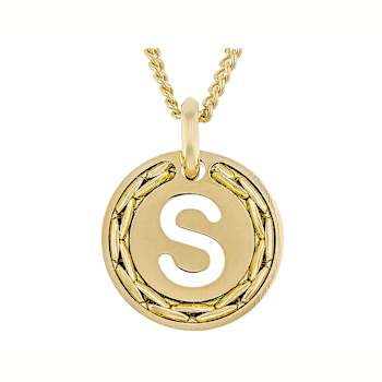 Cardano Initial S Pendant Necklace In 18K Gold Over Bronze