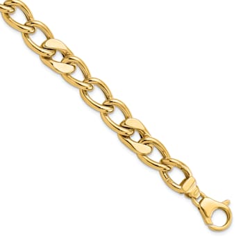 14K Yellow Gold Polished Fancy Link Men's Bracelet