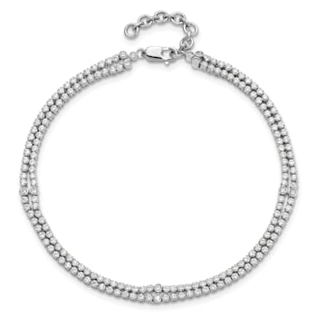 14K White Gold Lab Grown Diamond VS/SI GH with 1 Inch Extension Fancy Bracelet