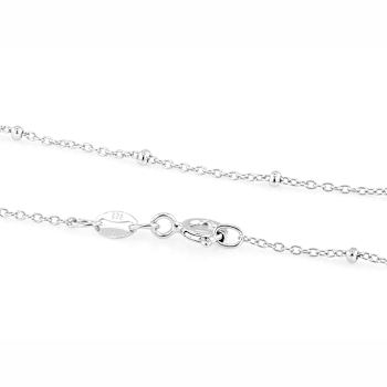 Cable Station Chain Necklace In Sterling Silver