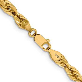 14k Yellow Gold 4.75mm Rope Link 26 Inch Chain
