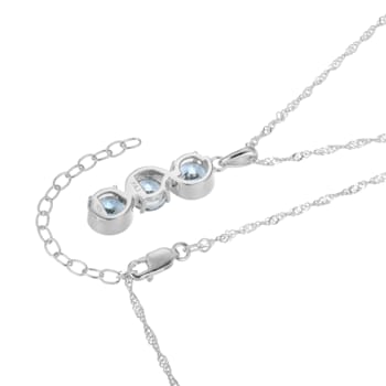 Lab Created Blue Spinel Platinum Over Sterling Silver March Birthstone
Pendant 3.61ctw