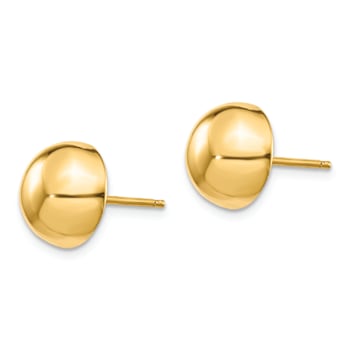 14k Yellow Gold Polished 10mm Half Ball Stud Earrings