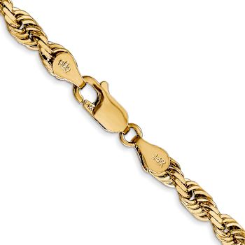 14k Yellow Gold 4.5mm Solid Diamond-Cut Quadruple Rope Chain