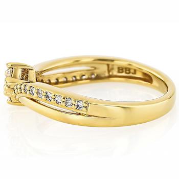 Meaningful Lab-Grown Diamond Crossover Ring 0.33ctw In 14K Gold Over
Sterling Silver