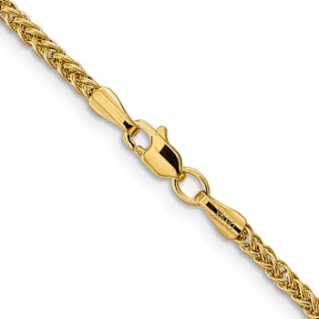 14k Yellow Gold 2.35mm 3-Wire Wheat Link 18 Inch Chain
