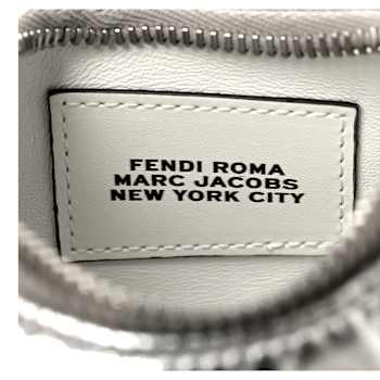 Fendi x Marc Jacobs Fendigraphy Silver Tone Mini Hobo Leather Bag