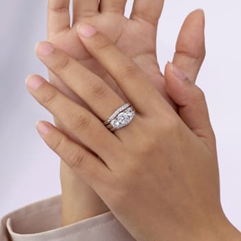 White Cubic Zirconia Platinum Over Sterling Silver Ring 2.57ctw