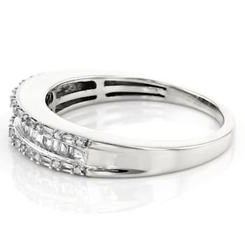 White Diamond 10k White Gold Band Ring 0.25ctw