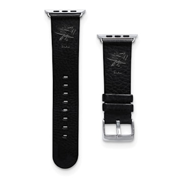 Gametime NHL San Jose Sharks Black Leather Apple Watch Band (42/44mm
M/L). Watch not included.