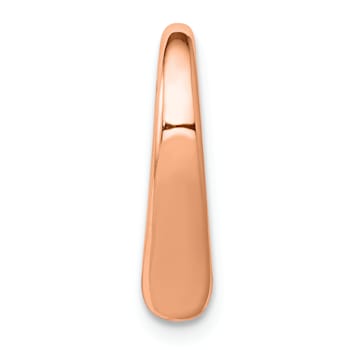 14k Rose Gold 3D Polished Heart Chain Slide Pendant