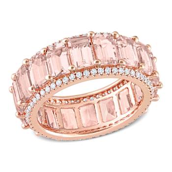 Morganite and Diamond 14K Rose Gold Ring 10.57ctw