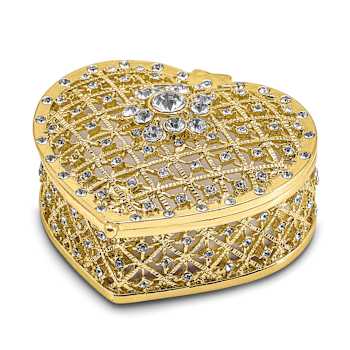 ROMANCE Filigree Heart with Ring Pad Trinket Box