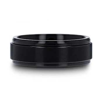 REVOLVE Black Tungsten Brushed Finish Spinner Polished Base Spinning
Band 6mm