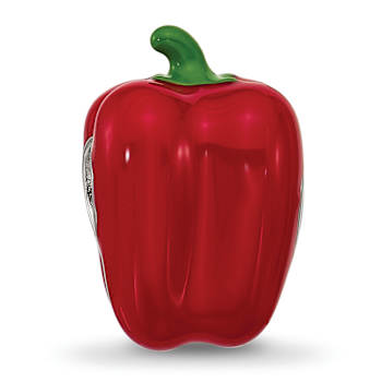 Sterling Silver Enamel Red Bell Pepper Bead