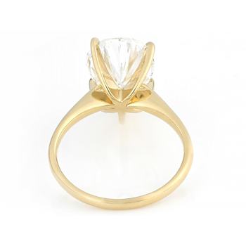 Lab-Grown Diamond Pear Shape Solitaire Ring In 14K Gold 5.00ct