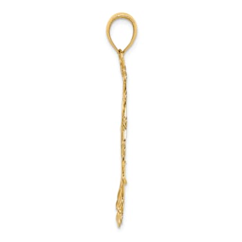 14K Two-tone Gold  Diamond-Cut Filigree Pendant