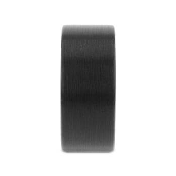 SAN ANTONIO Flat Black Tungsten Carbide Band with Brushed Finish 12mm