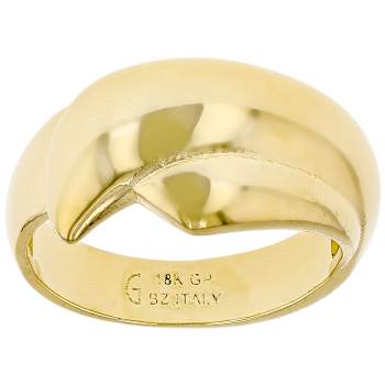 High-Polish Crossover Ring In 18K Gold Over Bronze