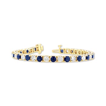 6.25ctw Sapphire and Diamond Bracelet in 14k Yellow Gold