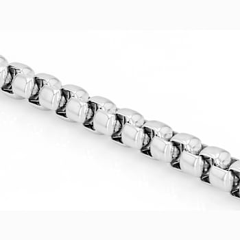 Men's Box Link Bracelet 6.5mm In Stainless Steel