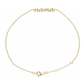 14K Yellow Gold Lowercase Nana Adjustable Bracelet