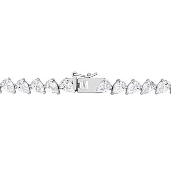 Created White Sapphire Sterling Silver Necklace 39.5ctw