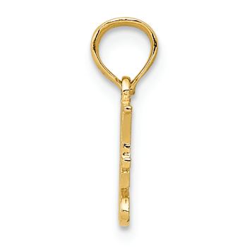 14K Yellow Gold I HEART MY DOGS Pendant