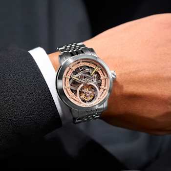 Schild Heinrich Tourbillon Peach Dial White Stainless Steel Band Limited
Edition Watch