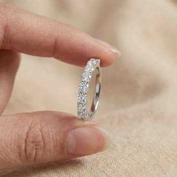 Moissanite Stackable Band Ring In Sterling Silver