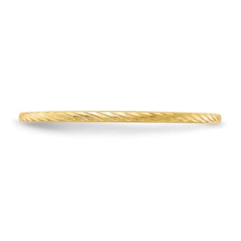 10K Yellow Gold 1.2mm Twisted Wire Pattern Stackable Expressions Band