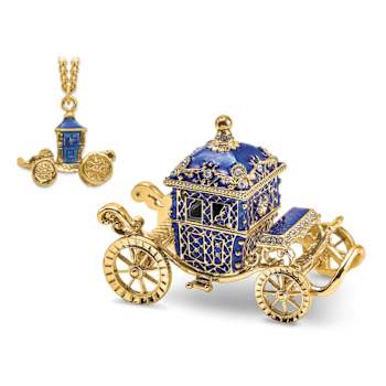 ROYAL BLUE Carriage with Ring Pad Trinket Box
