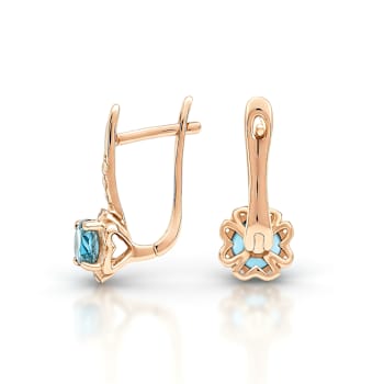 Blue Topaz 14K Rose Gold Over Sterling Silver Drop Earrings